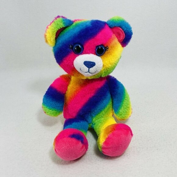 Build A Bear 9” Plush Striped Colorful Rainbow Lgbt Heart Hidden Surprise Insert - Picture 1 of 9